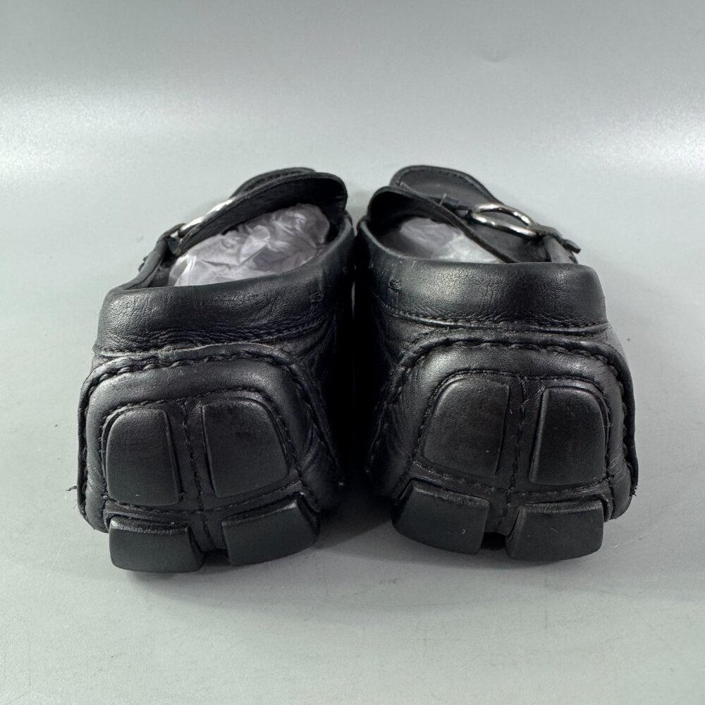 Prada Black Leather Horsebit Driving Loafers - Picture 6 of 14
